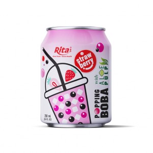 Rita Brand 8.4 Fl Oz Cans Popping Boba Bubble Tea Mix Strawberry